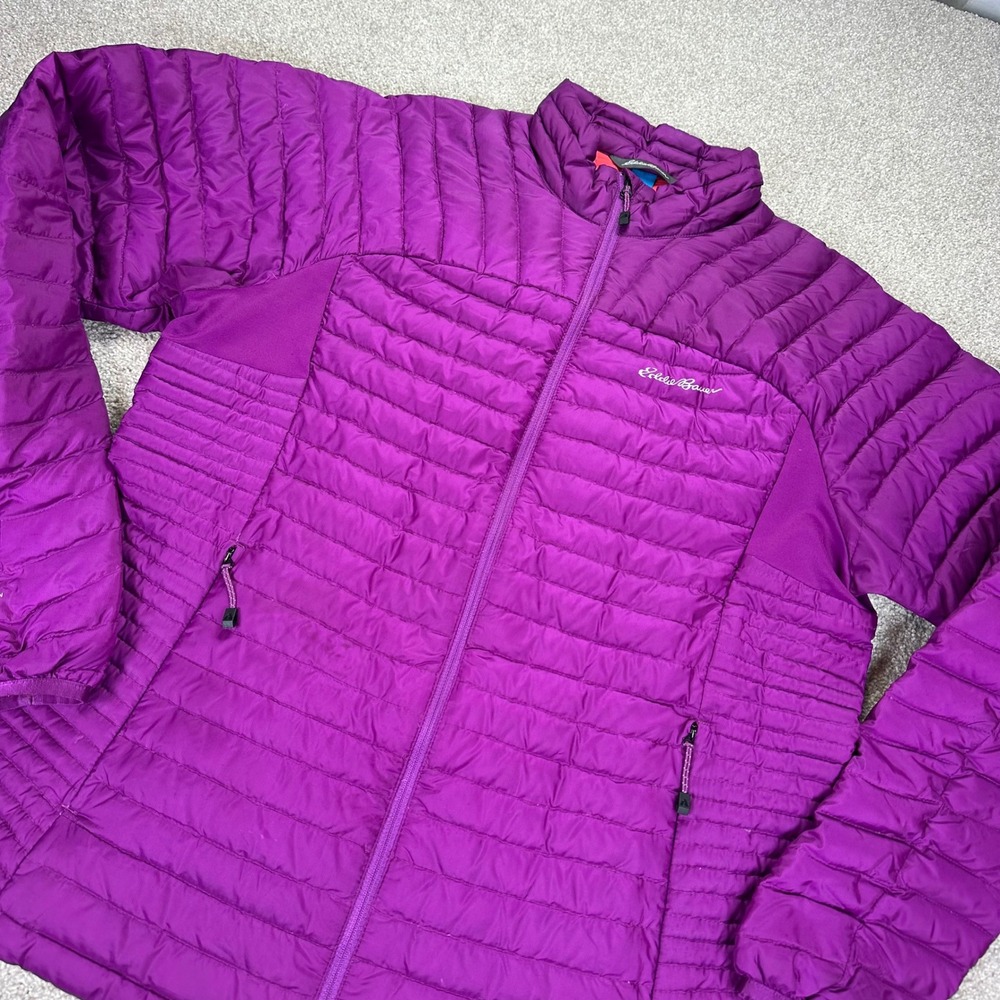 Eddie Bauer Womens TXL Puffer Jacket Purple StormDown 800 Tall Goosedown Outdoor